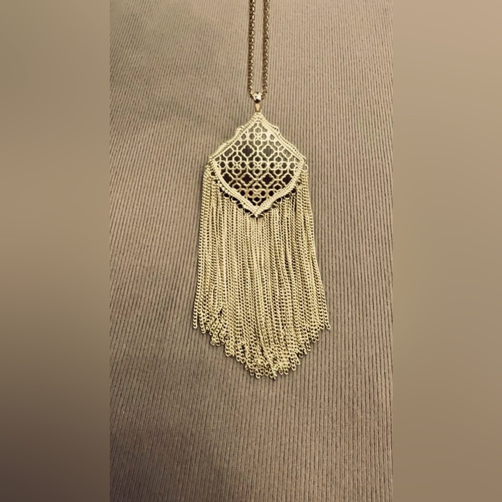 Gold Rayne Necklace with Gold Filigree